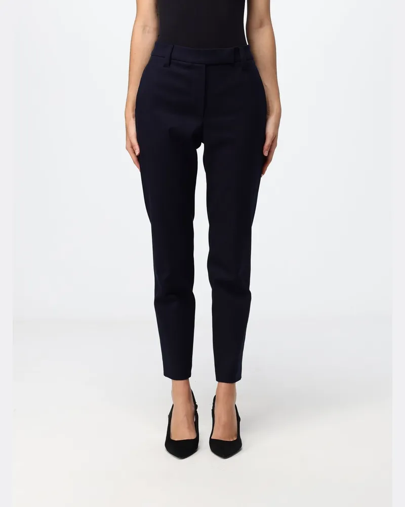 Brunello Cucinelli Skinny-Hose von aus Stretch-Baumwolle mit dezentralem Verschluss Blau