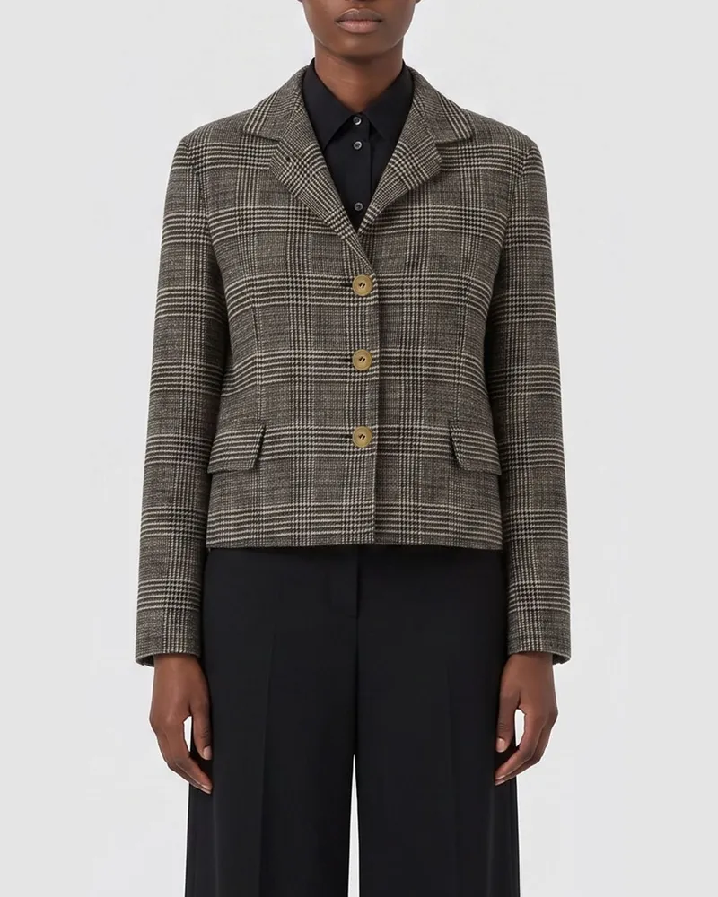 Ermanno Scervino Einreihiger Tartan-Blazer aus Wolle Bunt
