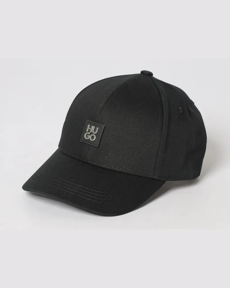 HUGO BOSS Baumwollmütze mit aufgesetztem Logo Schwarz