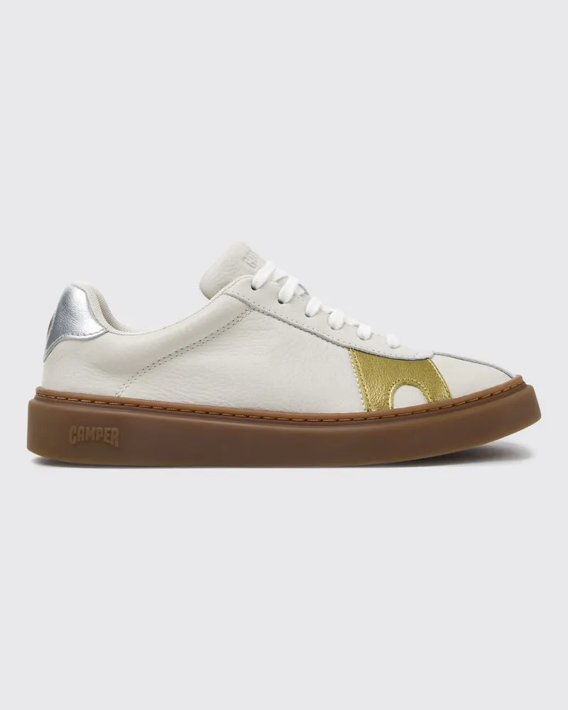 Camper Twins Low-Top-Sneakers aus Kalbsleder mit Kontrastlogo Weiß