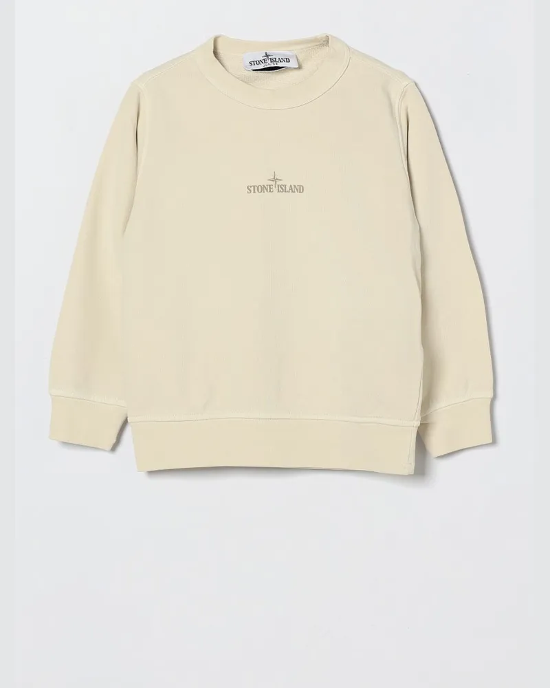 Stone Island Baumwoll Rundhals-Sweatshirt mit Logo Yellow