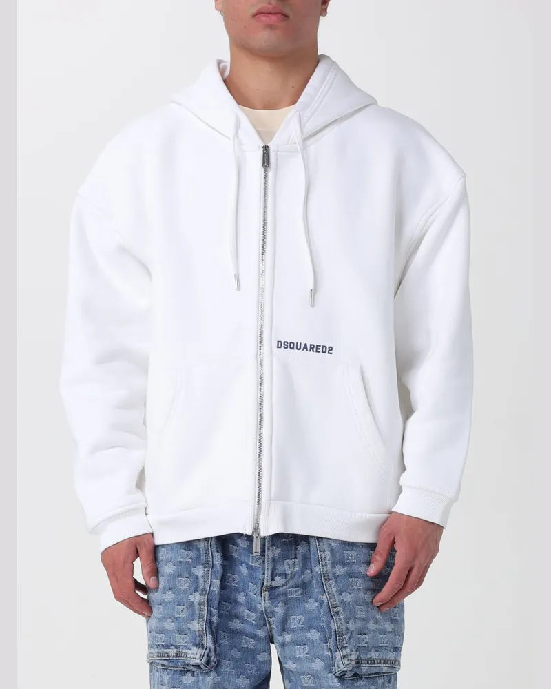 Dsquared2 Baumwoll Hoodie mit Logo Weiß