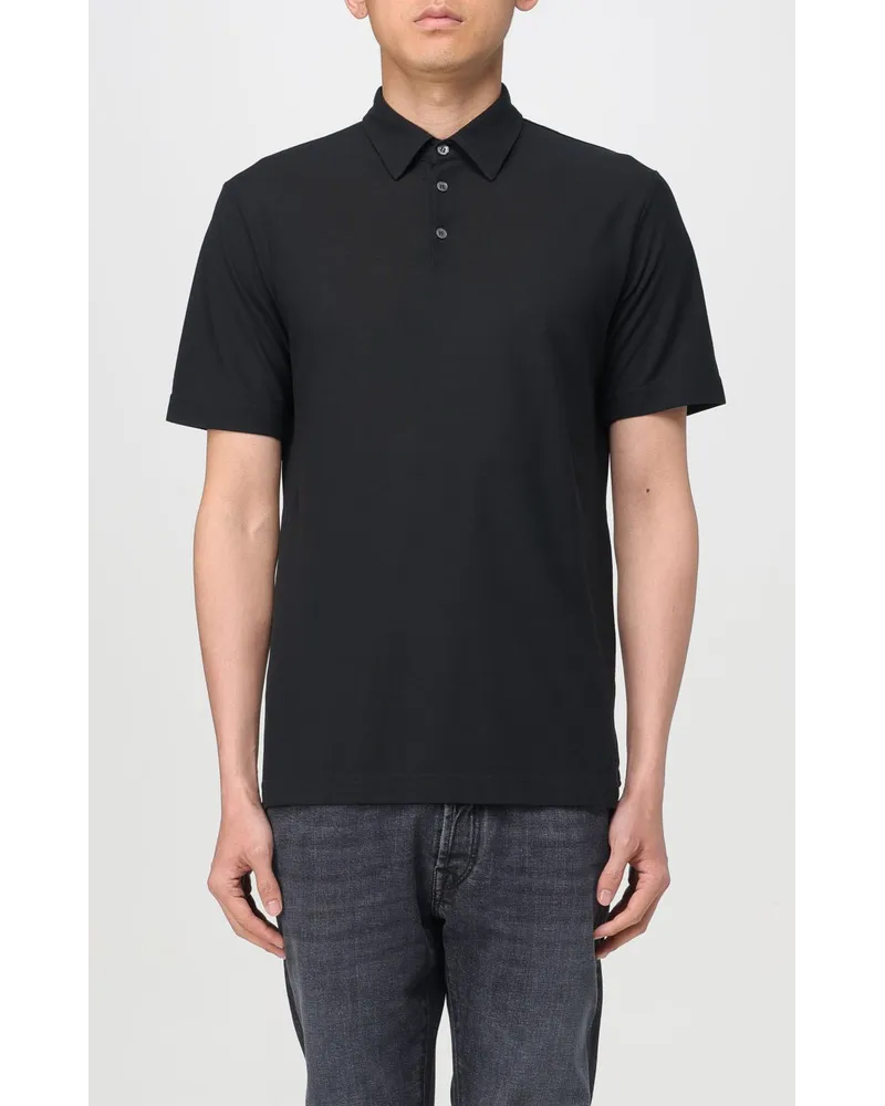 Zanone Polo Schwarz