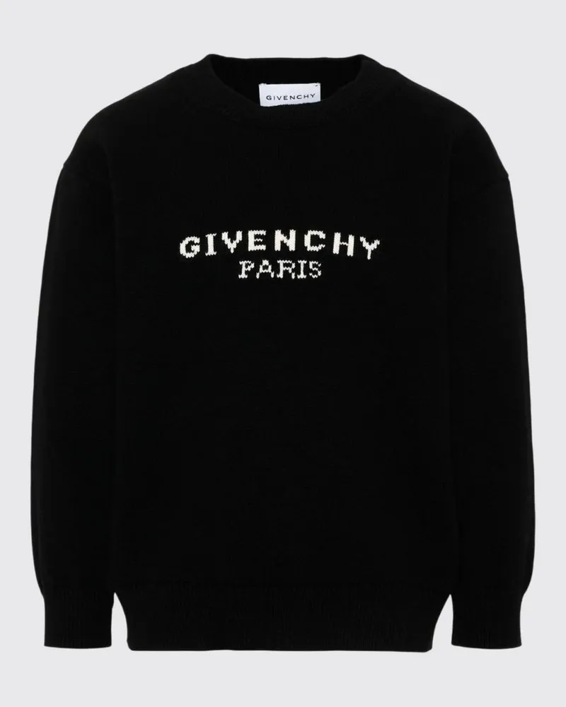 Givenchy Pullover für Jungen aus Baumwolle und Kaschmir mit Jacquard-Logo Schwarz