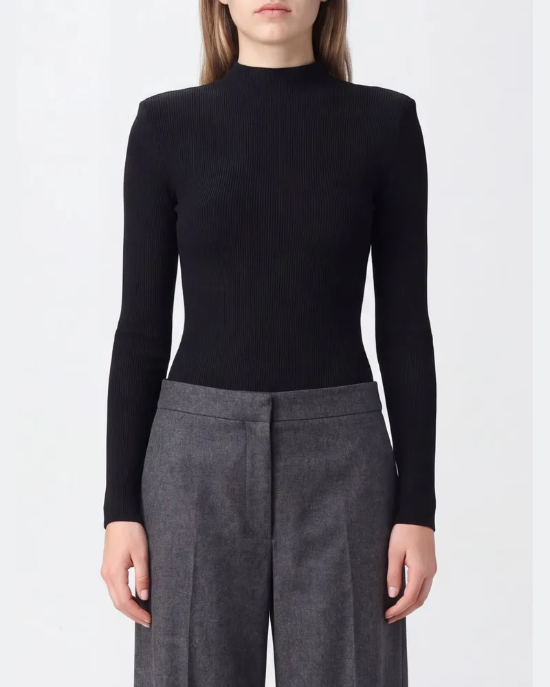 Jil Sander Schmal geschnittener Rollkragenpullover aus reiner Wolle Schwarz