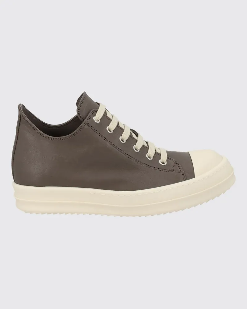 Rick Owens Low-Top-Sneakers aus Glattleder mit Gummikappe Grau