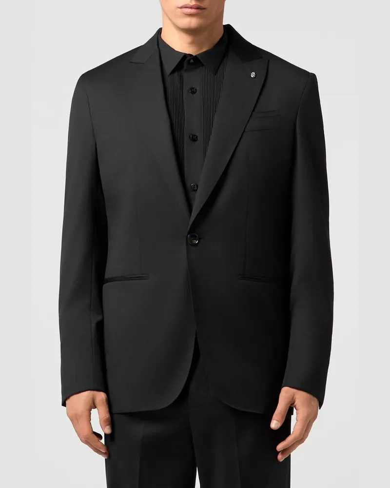 Billionaire Einreihiger Blazer aus Schurwolle Schwarz