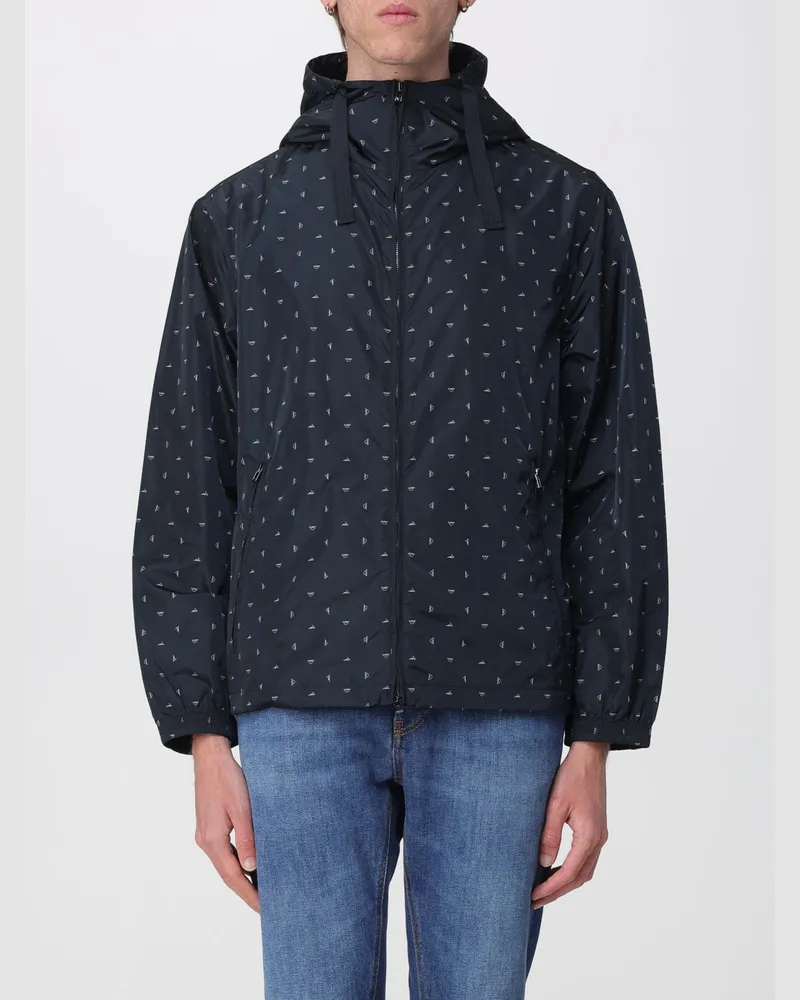 Emporio Armani Kapuzen-Windbreaker mit Allover-Logo Bunt