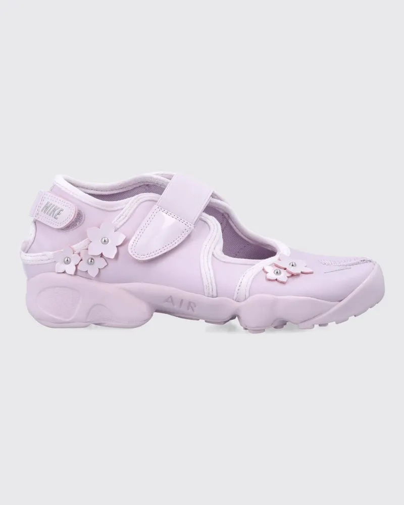 Nike Air Rift Leder-Sneakers mit Tabi-Spitze und Blumenstickerei Lila