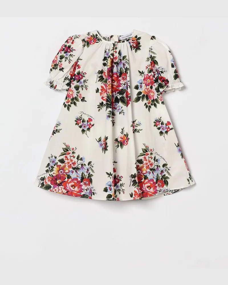 Dolce & Gabbana DOLCE  GABBANA Blumen-Popeline-Kleid Dolce & Gabbana Weiß