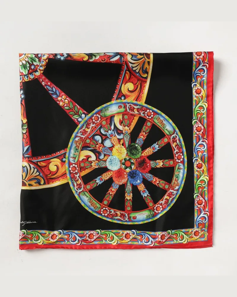 Dolce & Gabbana DOLCE  GABBANA Dolce & Gabbana Seidenschal mit Carretto-Siciliano-Print Fa03