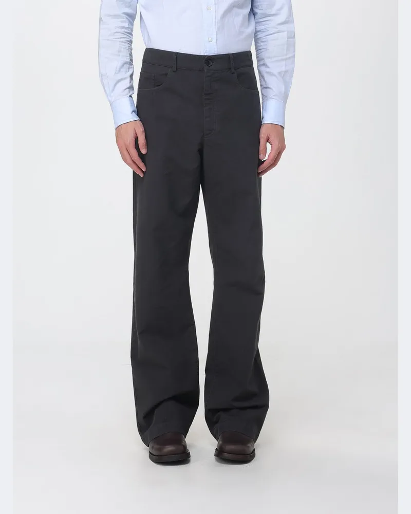 Dries van Noten Weit geschnittene Five-Pocket-Hose von aus Baumwolle mit Gürtelschlaufen Grau