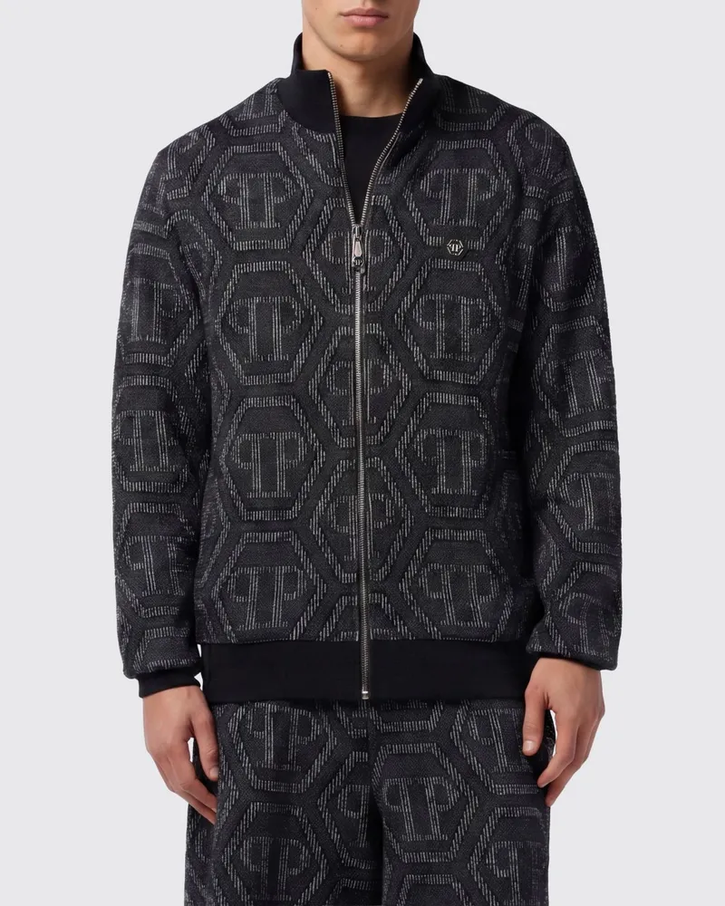 Philipp Plein PP Jacquard Baumwoll-Bomberjacke Schwarz