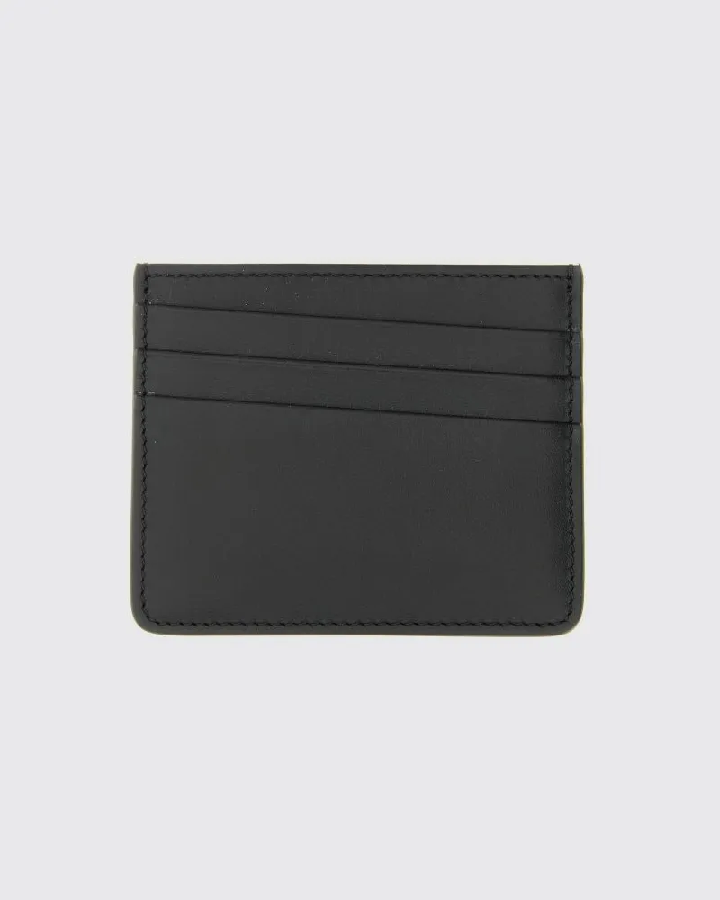 Maison Margiela Kartenetui von aus Kalbsleder mit dem ikonischen Four Stitches-Logo Schwarz