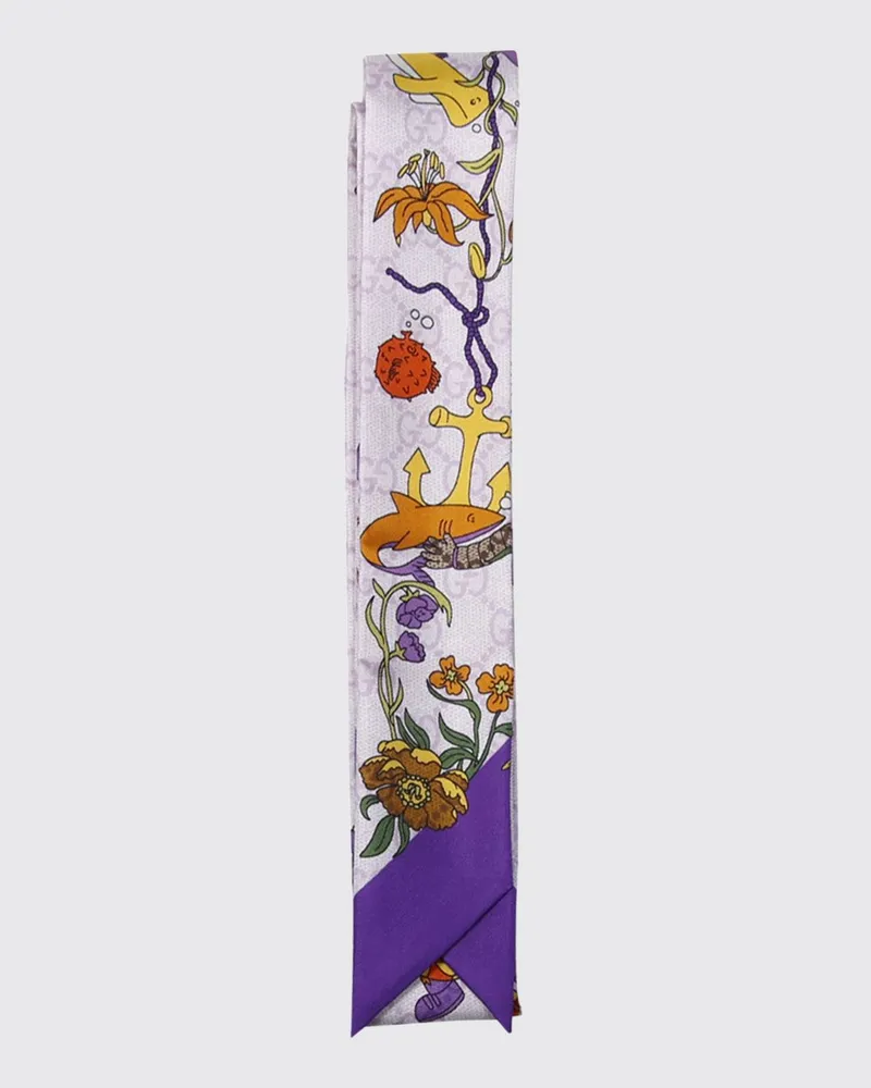 Gucci Grafisch bedrucktes Seidentwill Bandeau Puder