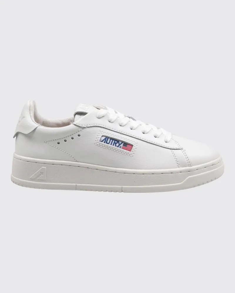 AUTRY Dallas Low zweifarbige Kalbsleder-Sneaker mit gepolstertem Low-Top-Knöchel Weiß