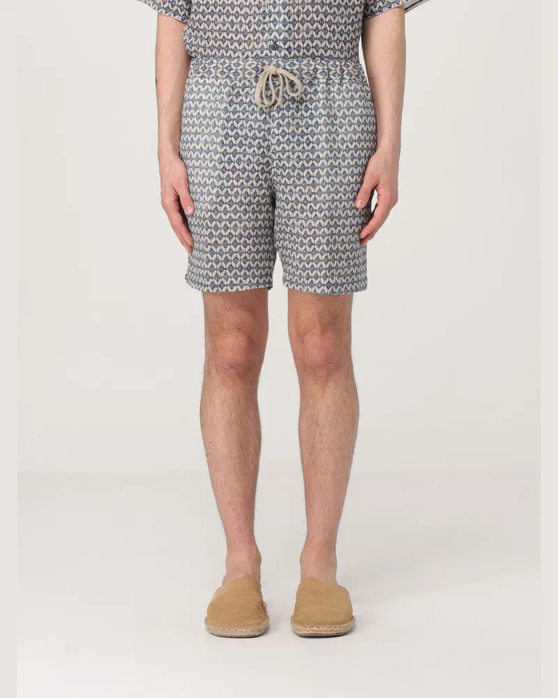 120% Lino Shorts herren Blau
