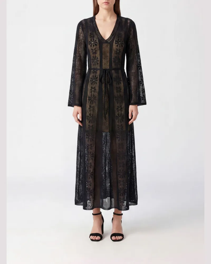 Twin-Set Strick-Midikleid Schwarz