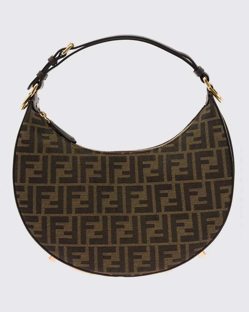 Fendi graphy Hobo-Tasche aus Stoff mit FF-Monogramm-Jacquard Braun
