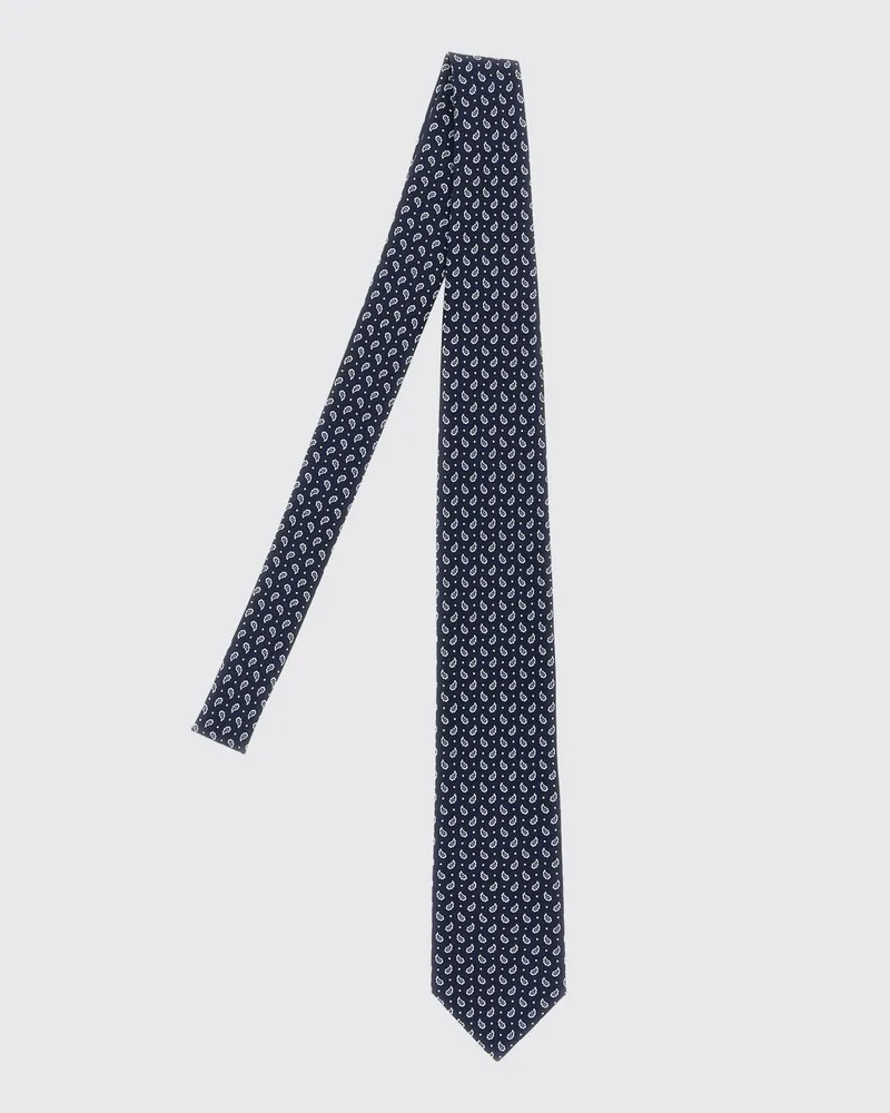 Brioni Krawatte aus reiner Seide mit Paisley- und Abstraktmuster Blau