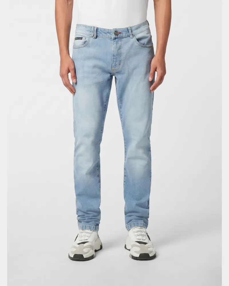 Philipp Plein Slim Fit Jeans aus Stretch-Denim Schwarz
