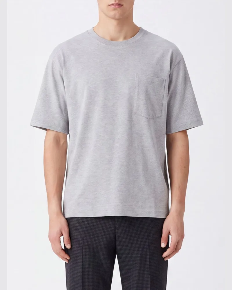 Dries van Noten Baumwoll-T-Shirt Grau