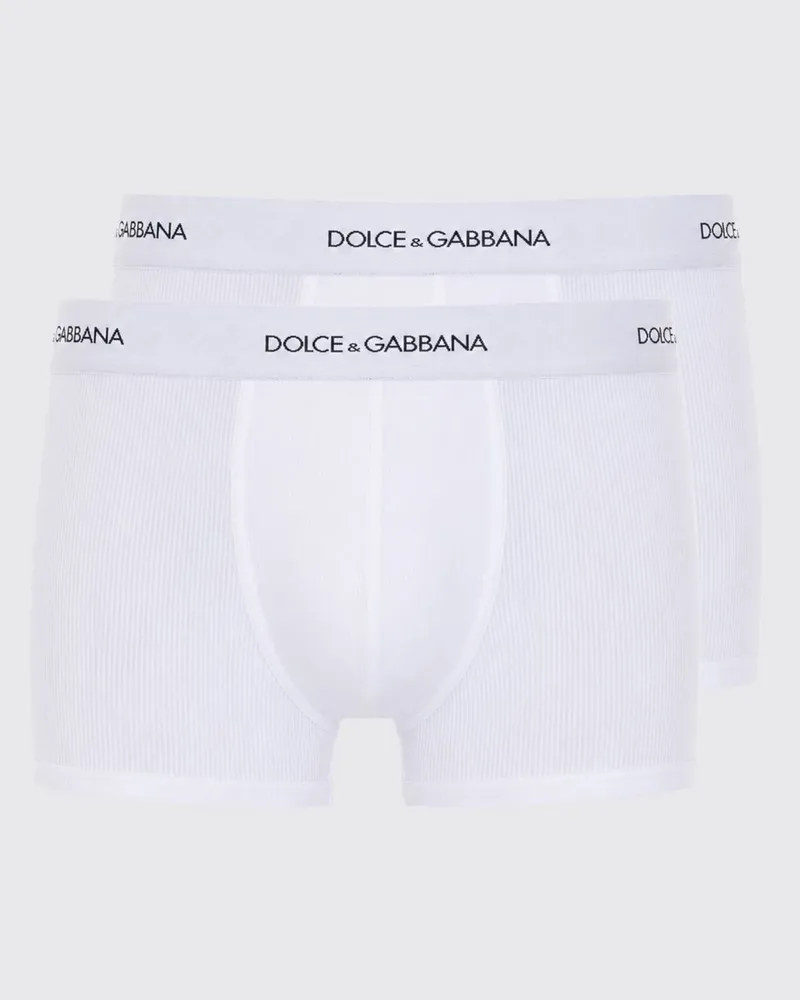 Dolce & Gabbana DOLCE  GABBANA Zweier-Set Stretch-Baumwoll-Trunks mit Logo von Dolce & Gabbana Weiß