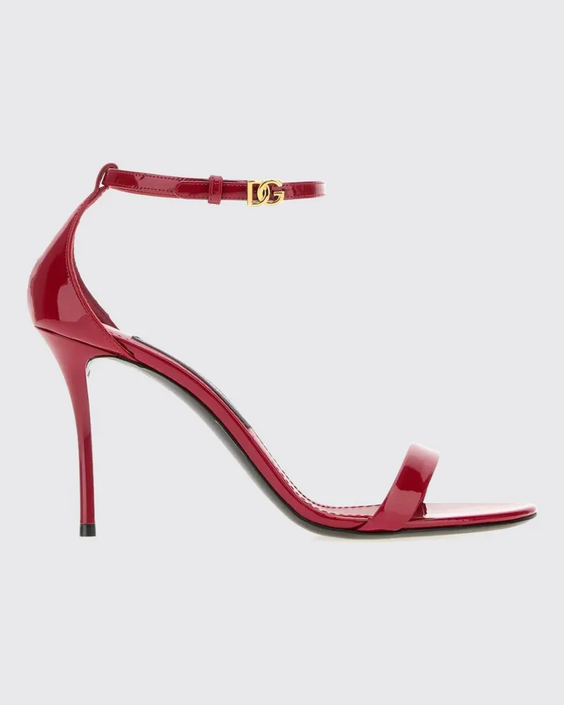 Dolce & Gabbana DOLCE  GABBANA Sandalen Dolce & Gabbana aus Lackleder mit hohem Absatz und DG-Logo Rot