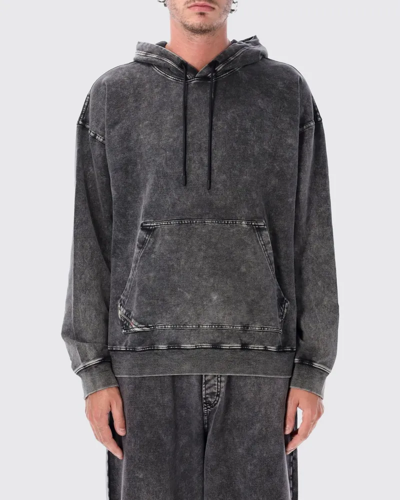 Diesel Relaxed Fit Baumwoll-Hoodie mit überschnittenen Schultern Grau
