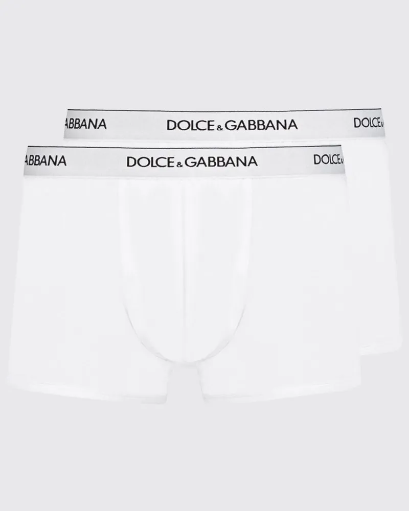 Dolce & Gabbana DOLCE  GABBANA Set aus 2 Stretch-Baumwollboxershorts mit Logo Dolce & Gabbana Weiß