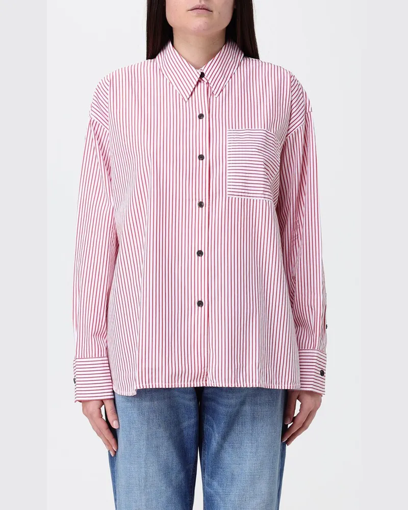 Barbour Gestreiftes Baumwollhemd Rot