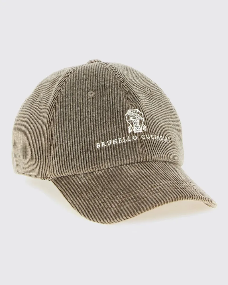 Brunello Cucinelli Baseballkappe aus Baumwoll- und Kaschmir-Cord Beige