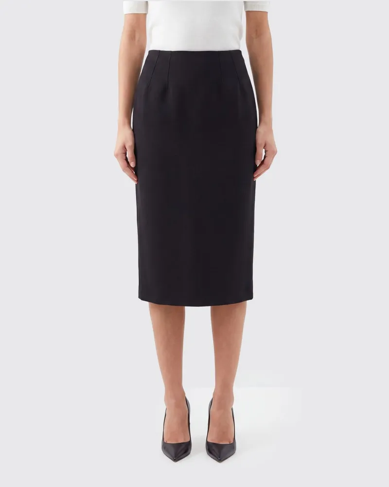 Dolce & Gabbana DOLCE  GABBANA Hoch taillierter Midi-Bleistiftrock Dolce & Gabbana aus Wollkrepp in Slim Fit Schwarz