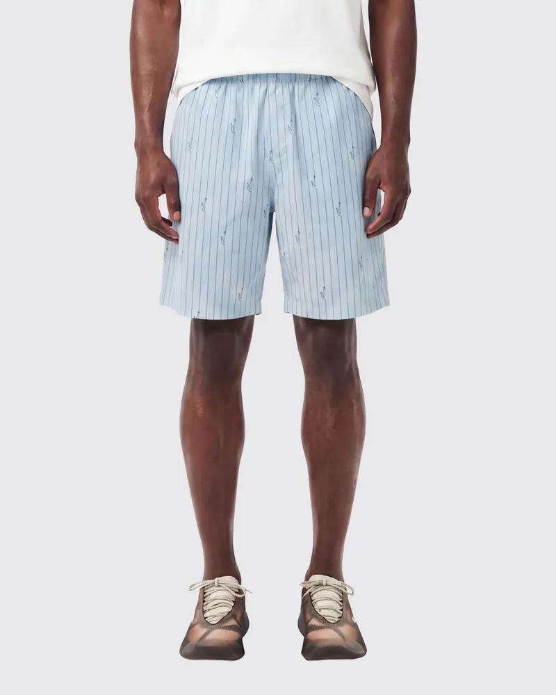 Lacoste Gestreifte Baumwollshorts Blau
