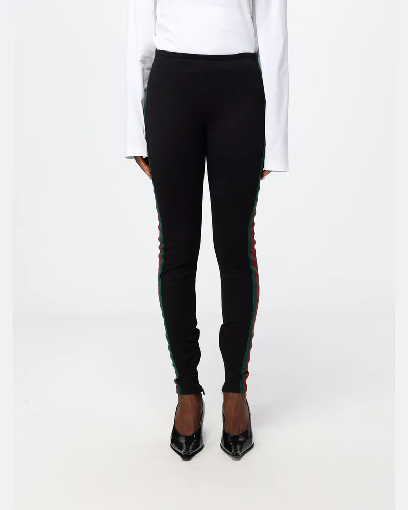 Gucci High-Waist-Leggings aus technischem Jersey mit Webstreifen Schwarz