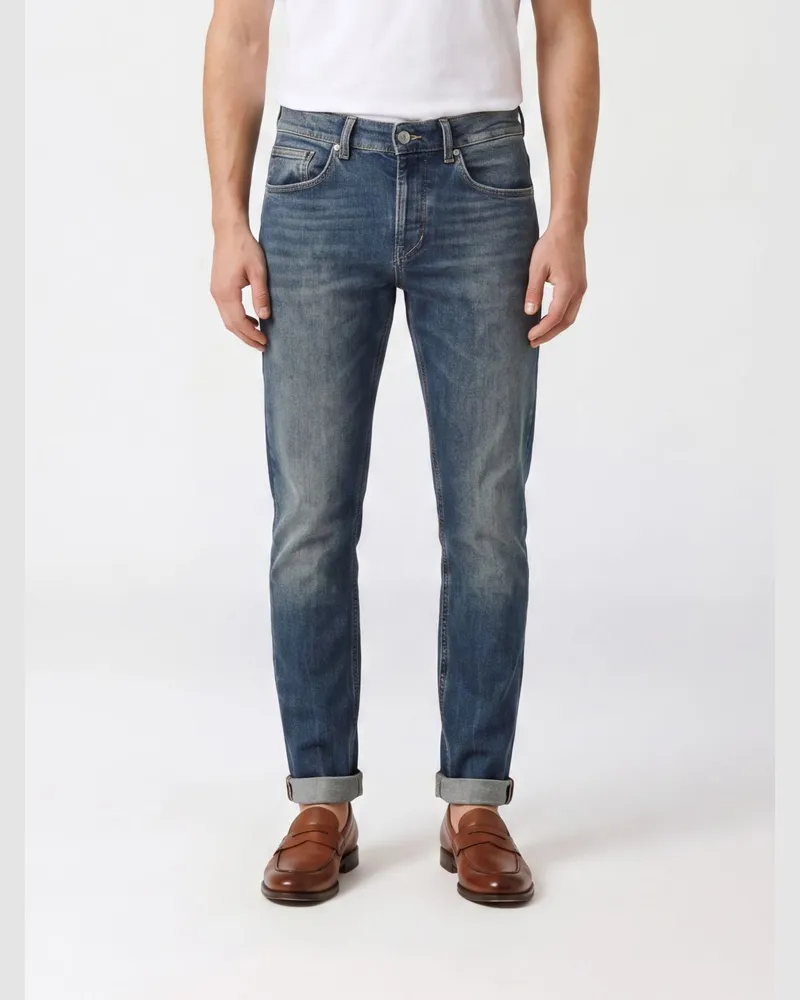 Dondup George Slim Fit Jeans aus Stretch-Denim mit mittlerer Leibhöhe Blau