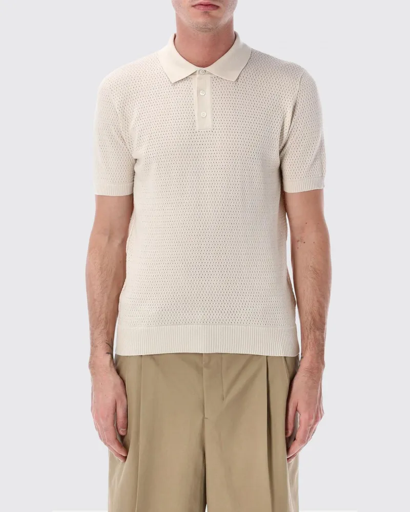 Roberto Collina Polohemd aus Baumwollstrick Beige