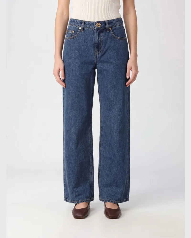 Cult Gaia Straight-Jeans aus Baumwoll-Denim mit mittlerer Leibhöhe Grau