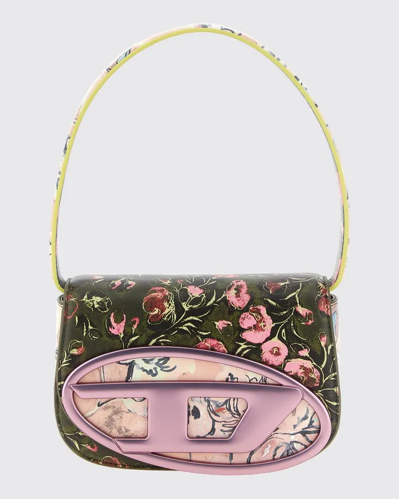 Diesel 1DR Schultertasche von mit Blumendruck und Oval D-Logo Fa01