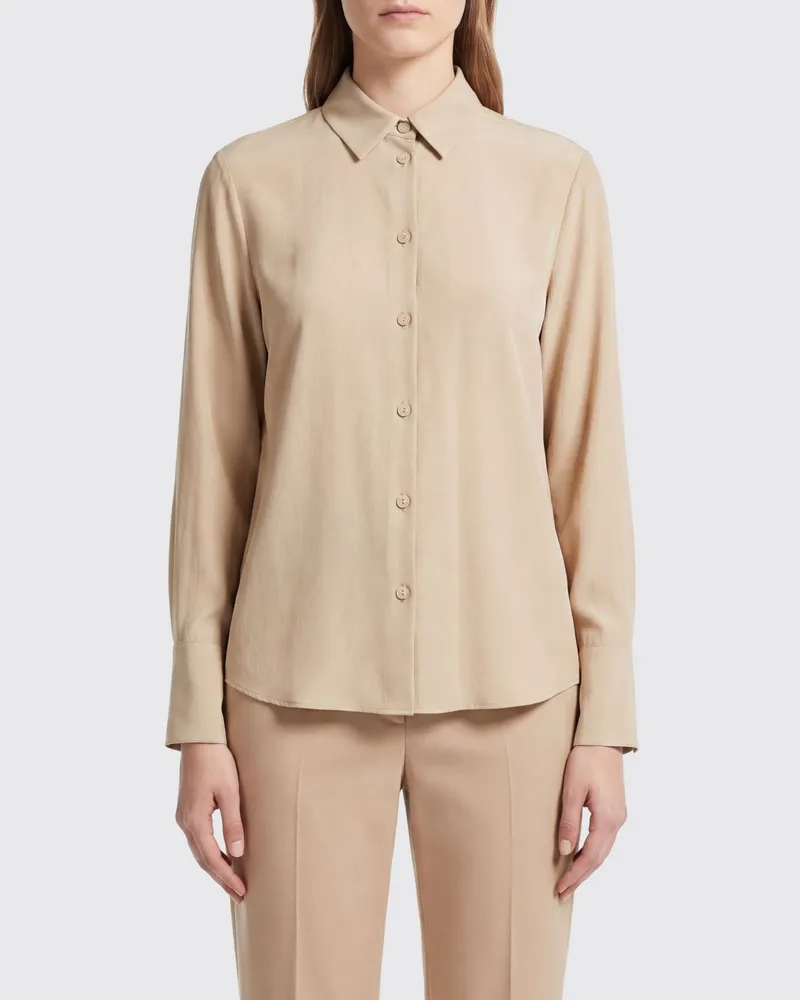 Max Mara Klassisches Hemd aus Baumwollpopeline Sand