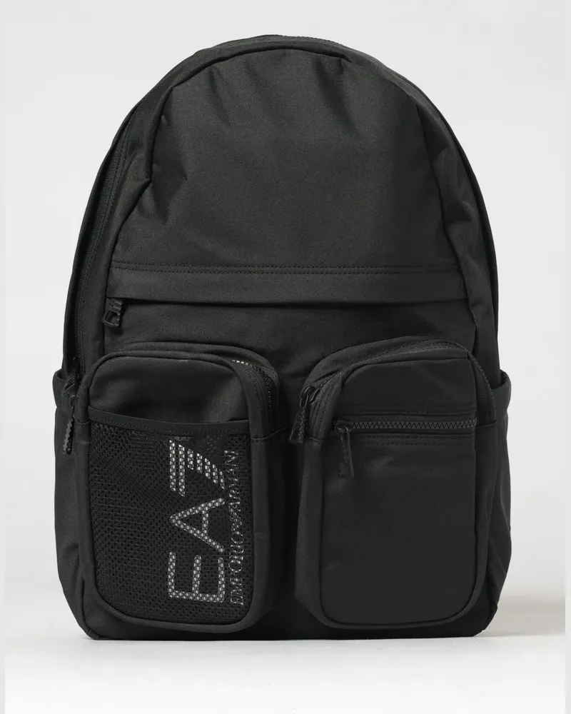 EA7 Rucksack aus Polyester mit Logoprint Schwarz