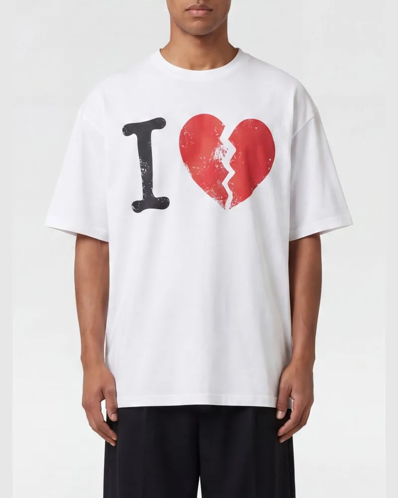 Magliano Relaxed-Fit T-Shirt aus Baumwolle mit Slogan-Print vorne Weiß