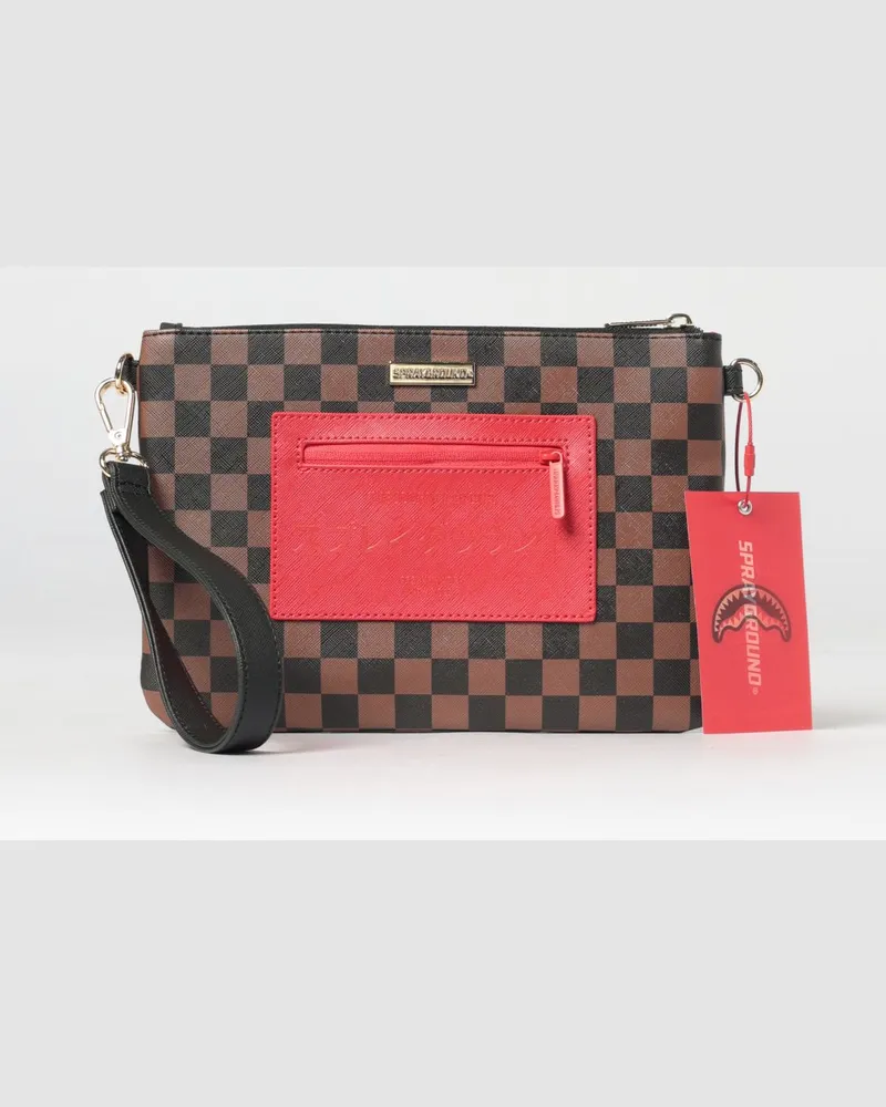 Sprayground Pouch aus beschichteter Saffiano-Baumwolle mit Karomuster Bunt