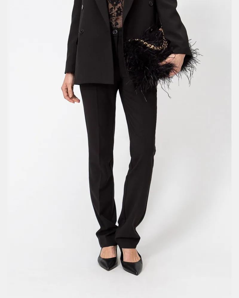 Twin-Set Maßgeschneiderte Skinny-Hose aus Viskosemischung mit mittlerer Leibhöhe Schwarz