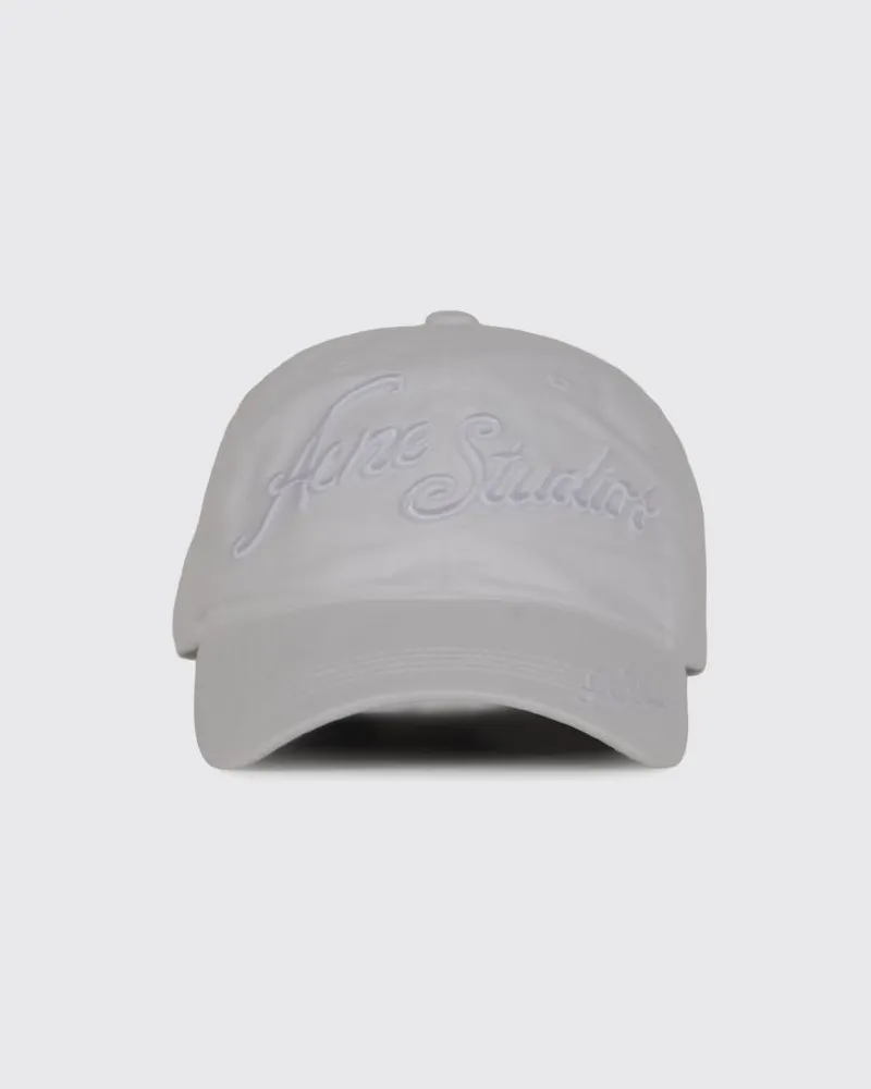 Acne Studios Baumwoll-Twill-Mütze mit 3D-Sticklogo Weiß