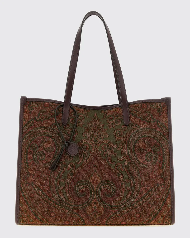 Etro Paisley-Tote-Bag aus Baumwoll-Canvas mit Doppelgriffen und Pegaso-Logo Bunt