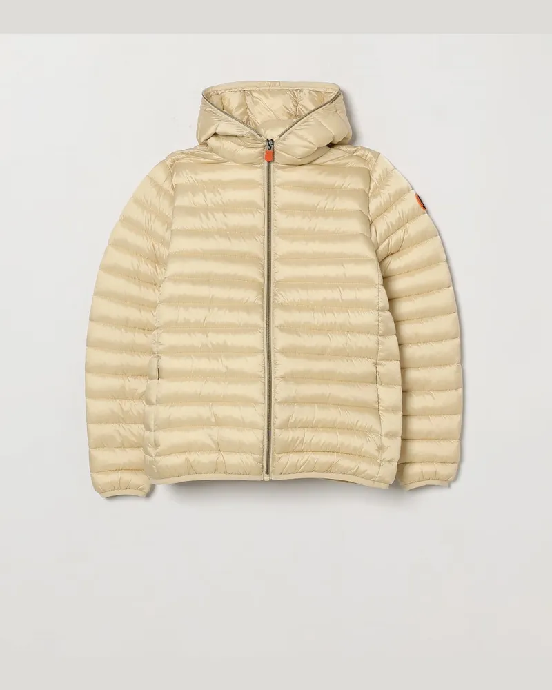 Save The Duck Iris Gesteppte Nylon-Daunenjacke mit Kapuze für Jungen Beige