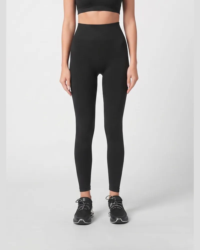 Philipp Plein Leggings aus technischem Stretch-Gewebe Schwarz