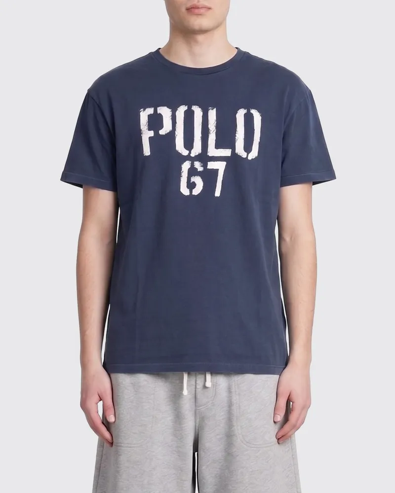 Ralph Lauren Baumwoll-T-Shirt mit Logo Blau