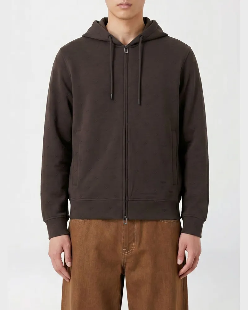 Emporio Armani Hoodie aus Baumwollmischung Grau